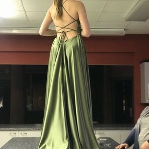 Dark green PROM dress